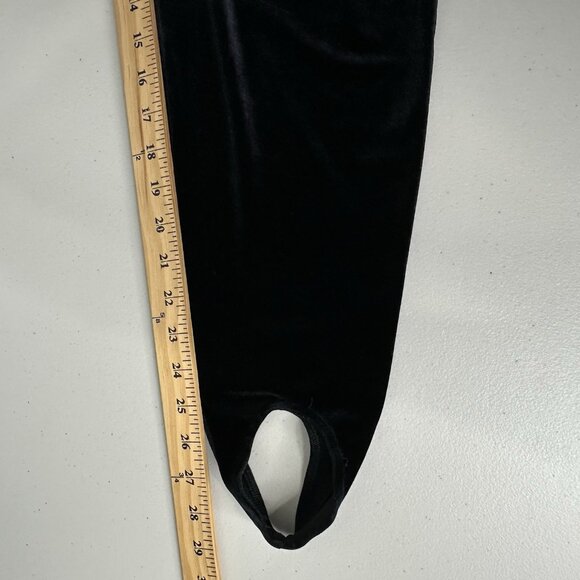 Jones New York Stirrup Pants Size 1X Black Velvet Pull on Vintage - Picture 5 of 8